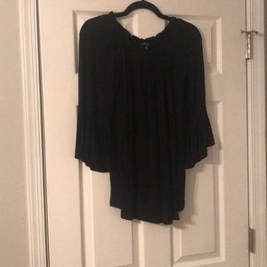 black flowy blouse - cotton fabric